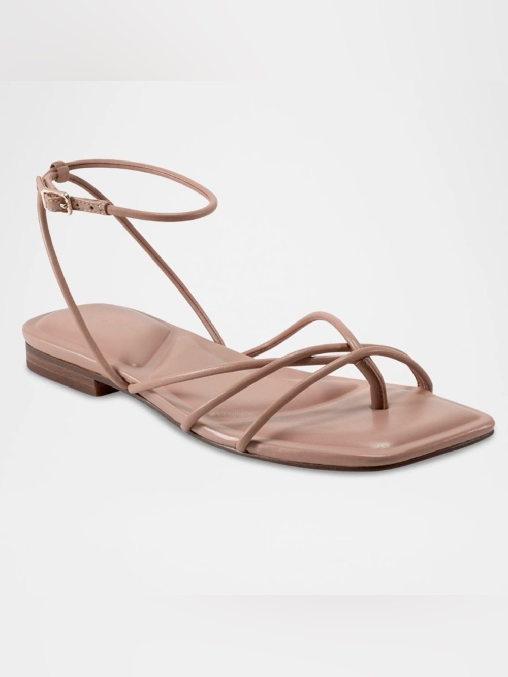 Marc Fisher Nude/Taupe Strappy Ankle Flat Sandal